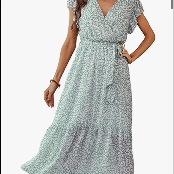 PrettyGarden | Dresses | Prettygarden Floral Summer Wrap Dress In Green |  Poshmark